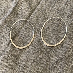 LOFT Silver Oval Hoop Earrings